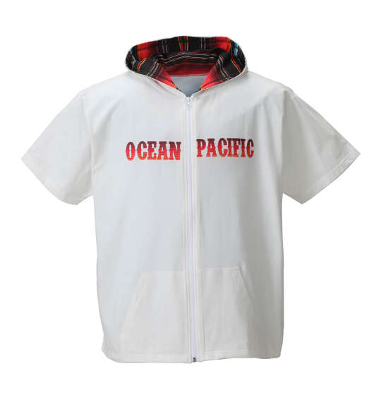 OCEAN PACIFIC フルジップパーカー半袖ラッシュガード ホワイト