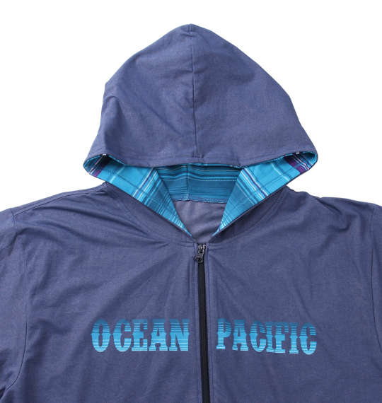 OCEAN PACIFIC フルジップパーカー半袖ラッシュガード ネイビー