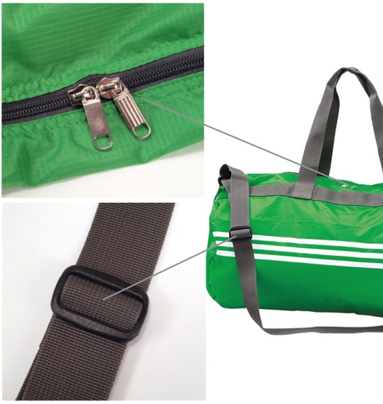 adidas ポケッタブルダッフルバッグ グリーン