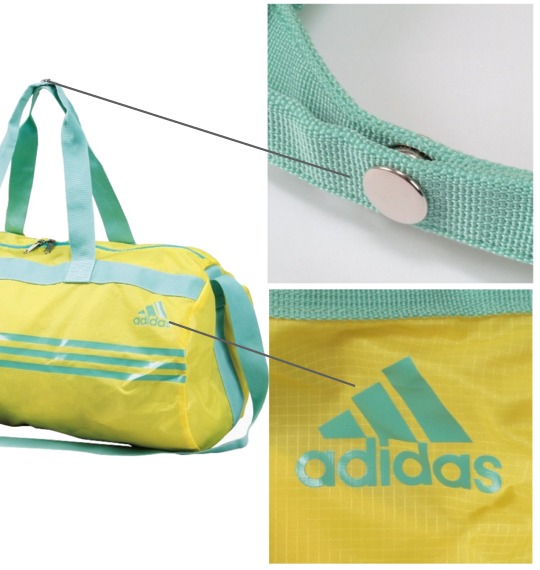adidas ポケッタブルダッフルバッグ イエロー