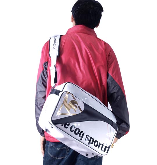 LE COQ SPORTIF コンビネーションエナメルバッグ ホワイト