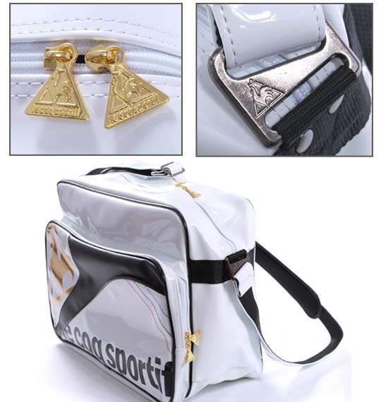 LE COQ SPORTIF コンビネーションエナメルバッグ ホワイト