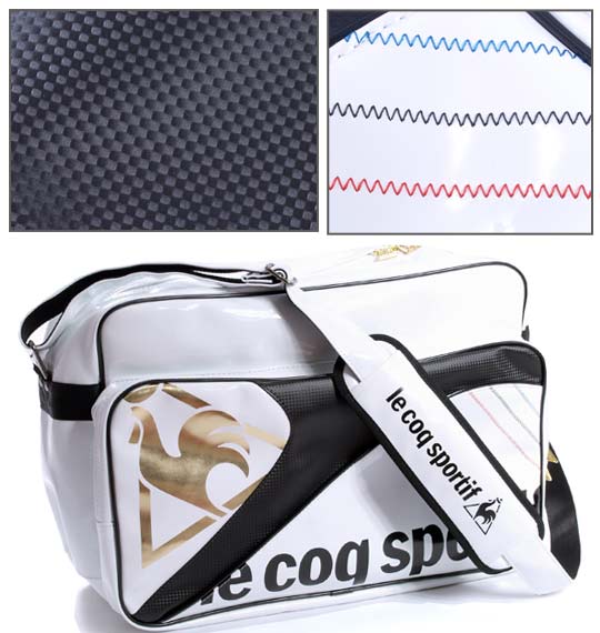 LE COQ SPORTIF コンビネーションエナメルバッグ ホワイト
