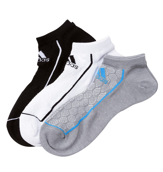 adidas メッシュ3Pアンクルソックス 3色ミックス