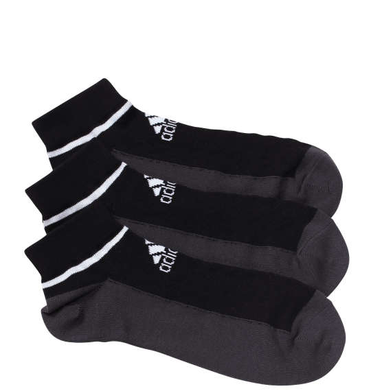 adidas CLIMAメッシュ3Pショートソックス ブラック