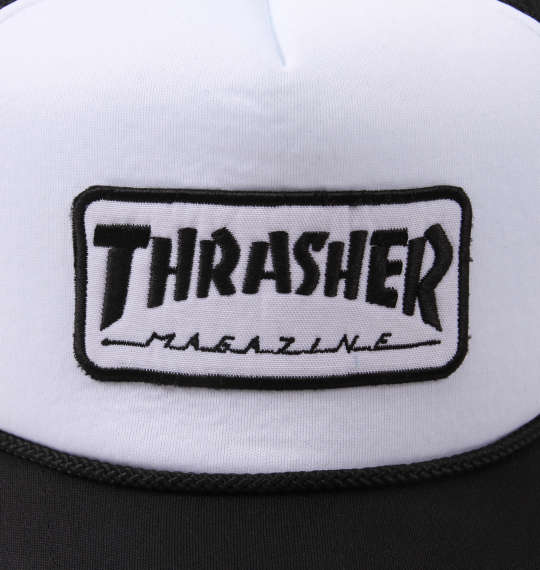 THRASHER ワッペンメッシュキャップ ホワイト×ブラック