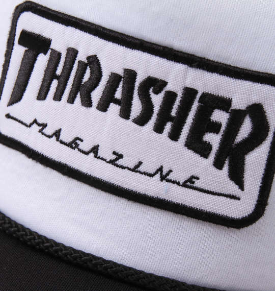 THRASHER ワッペンメッシュキャップ ホワイト×ブラック