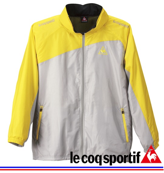 LE COQ SPORTIF ウインドジャケット ライトグレー×イエロー