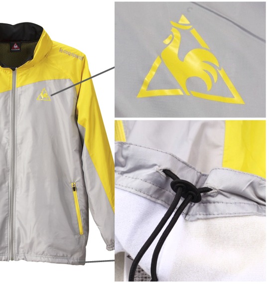 LE COQ SPORTIF ウインドジャケット ライトグレー×イエロー