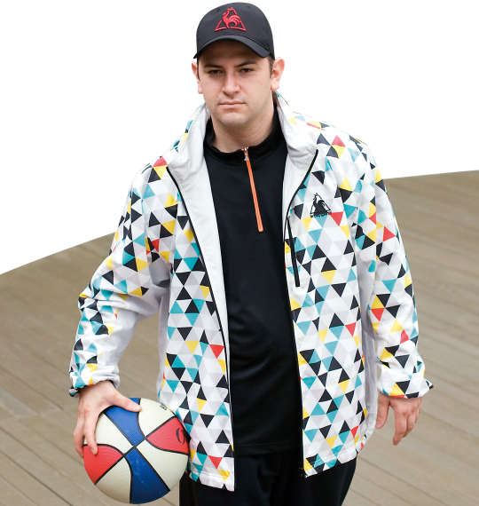 LE COQ SPORTIF ウインドジャケット アイスグレー×マルチ