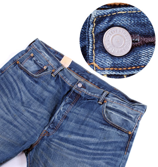 Levi's デニムパンツ(501) ウォッシュド