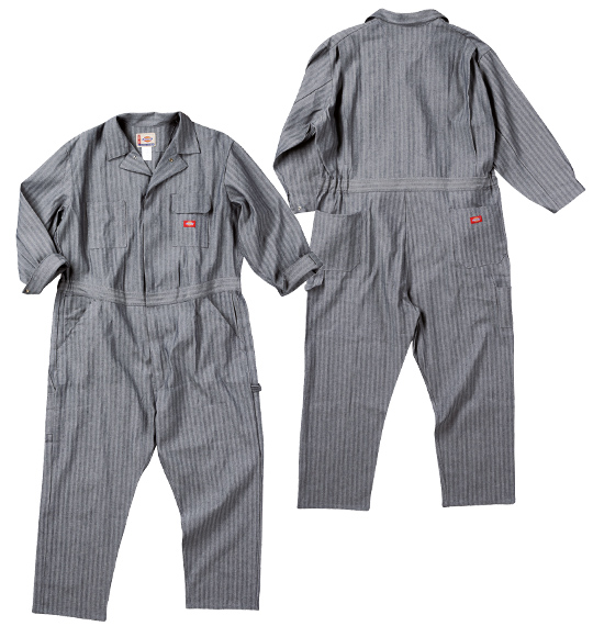DICKIES フィッシャーストライプカバーオール	 グレー