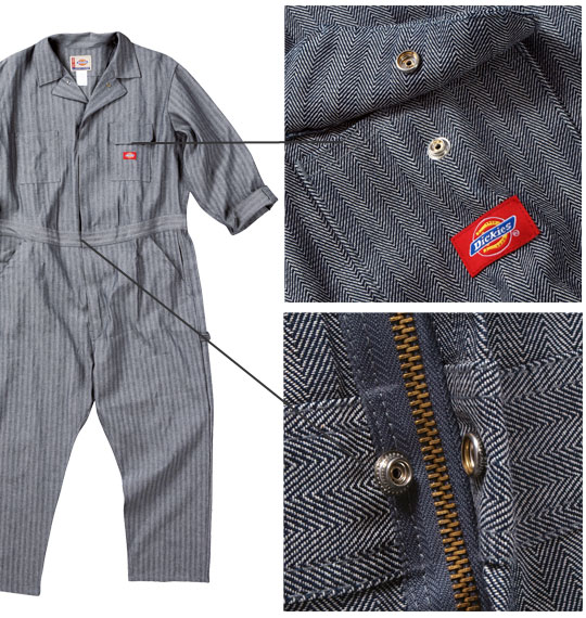 DICKIES フィッシャーストライプカバーオール	 グレー