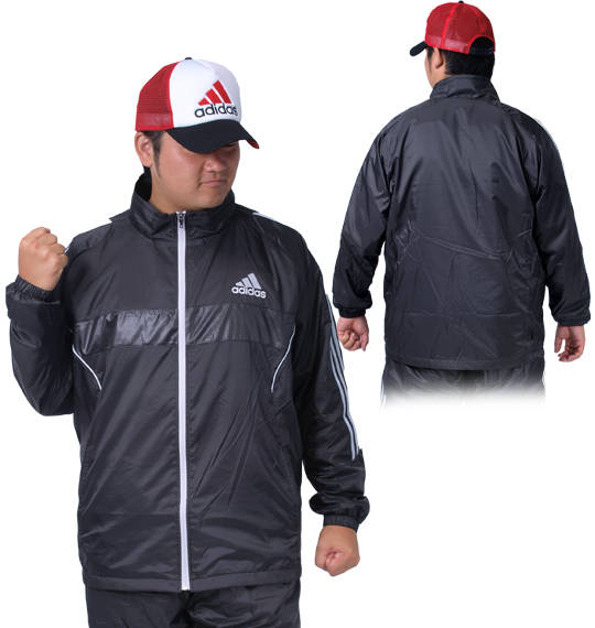 adidas ウインドジャケット ブラック×シルバー