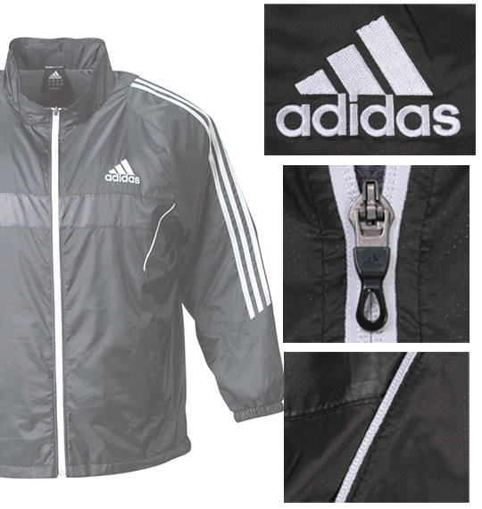 adidas ウインドジャケット ブラック×シルバー