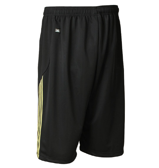 adidas ウォームアップハーフパンツ ブラック×ゴールド
