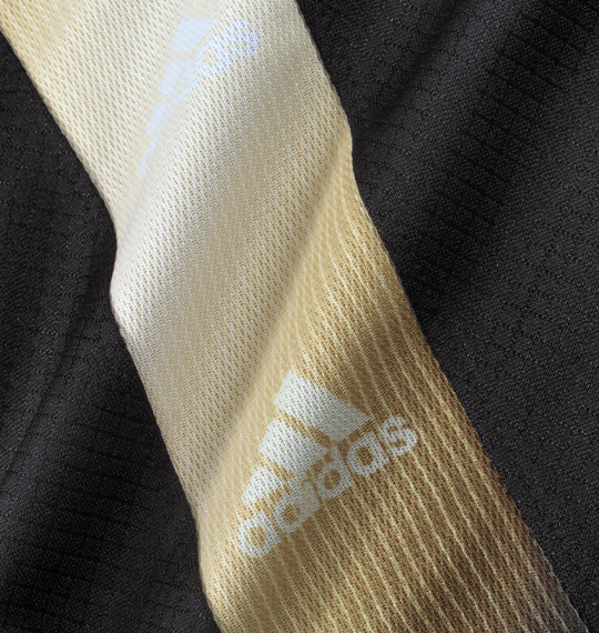 adidas ウォームアップジャケット ブラック×ゴールド