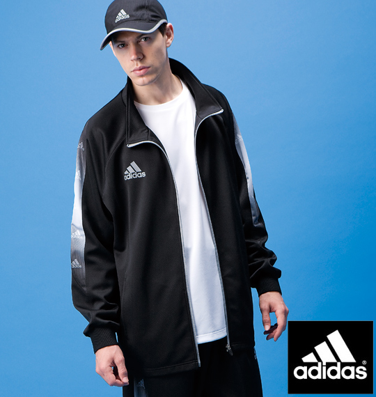 adidas ウォームアップジャケット ブラック×シルバー