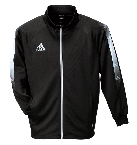 adidas ウォームアップジャケット ブラック×シルバー