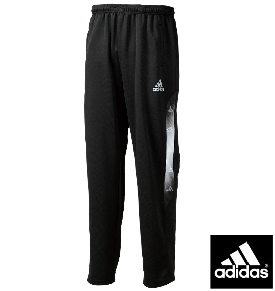 adidas ウォームアップパンツ ブラック×シルバー