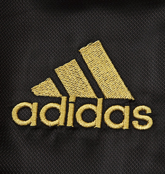 adidas ウインドパンツ ブラック×ゴールド