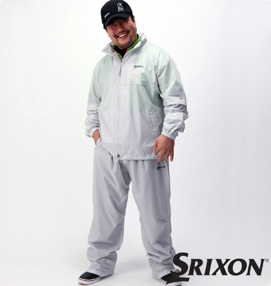 SRIXON フード付レインスーツ シルバー