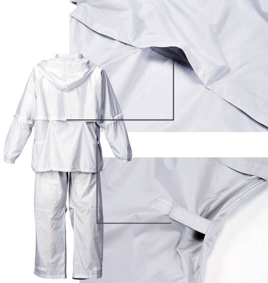 SRIXON フード付レインスーツ シルバー