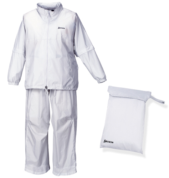 SRIXON フード付レインスーツ シルバー