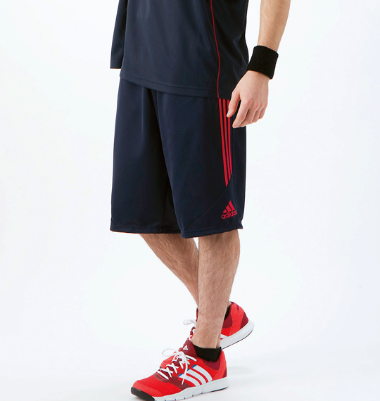 adidas ウォームアップハーフパンツ ネイビー