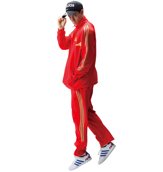 adidas ウォームアップパンツ レッド