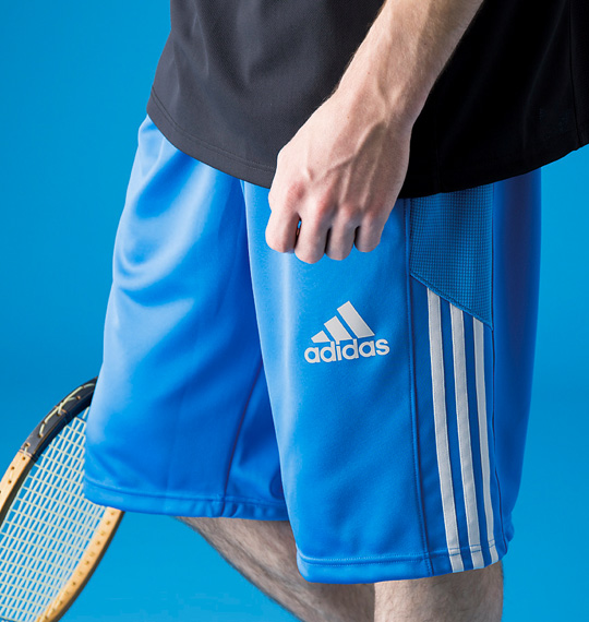 adidas ウォームアップハーフパンツ ブルー