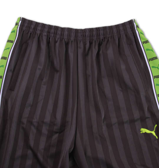 PUMA トレーニングパンツ チャコール×グリーン