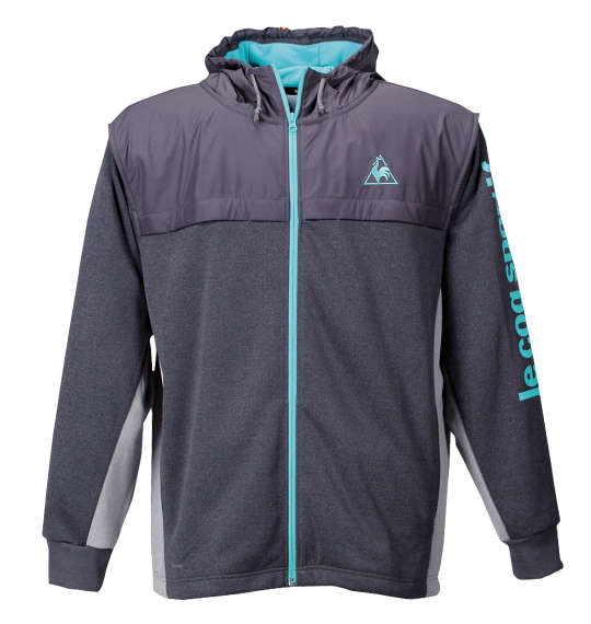 LE COQ SPORTIF フーデッドスウェットジャケット チャコール杢