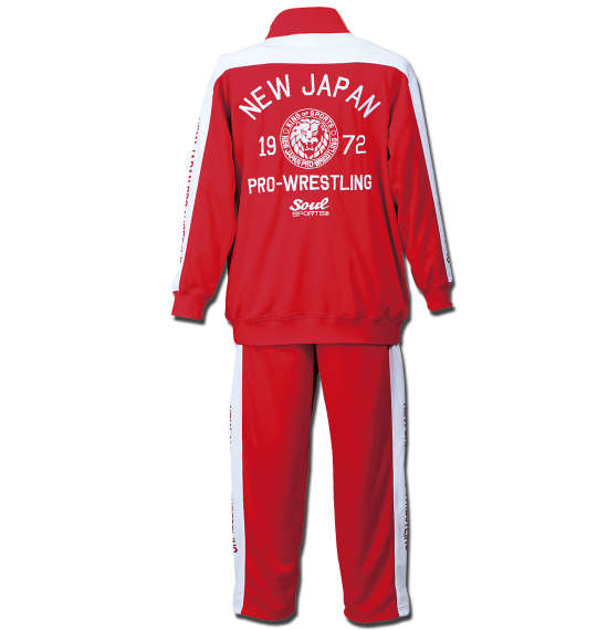 SOUL SPORTS×新日本プロレス 長袖ジャージセット レッド