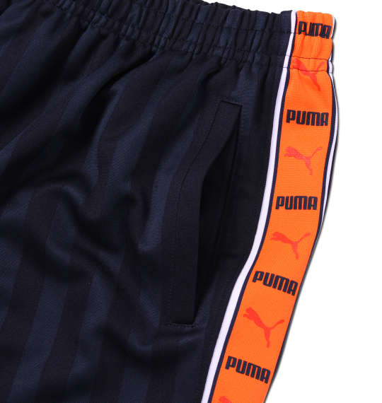 PUMA トレーニングハーフパンツ ネイビー×オレンジ