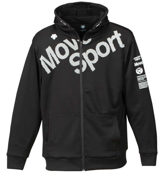 DESCENTE ライトスムースドライスウェットフーデッドジャケット ブラック