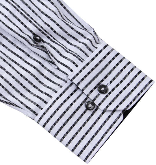 HIROKO KOSHINO HOMME 2枚衿風マイターB.D長袖シャツ ホワイト×ブラック