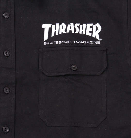 THRASHER 長袖ワークシャツ ブラック
