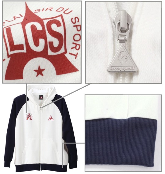 LE COQ SPORTIF パーカートレーナー アイボリー×ネイビー