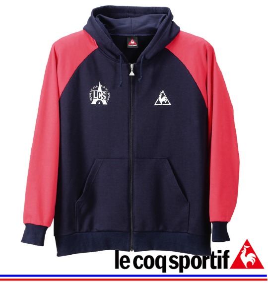 LE COQ SPORTIF パーカートレーナー ネイビー×ピンク