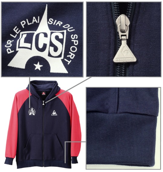 LE COQ SPORTIF パーカートレーナー ネイビー×ピンク