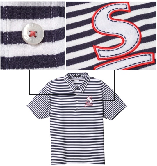 SRIXON ドレスシャツ(半袖)+ハイネックT ネイビー×ホワイト