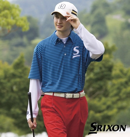 SRIXON ドレスシャツ(半袖)+ハイネックT ブルー×ホワイト