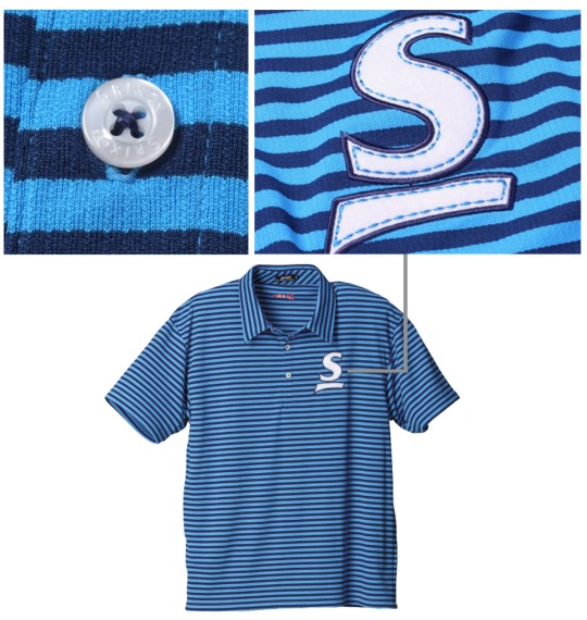 SRIXON ドレスシャツ(半袖)+ハイネックT ブルー×ホワイト