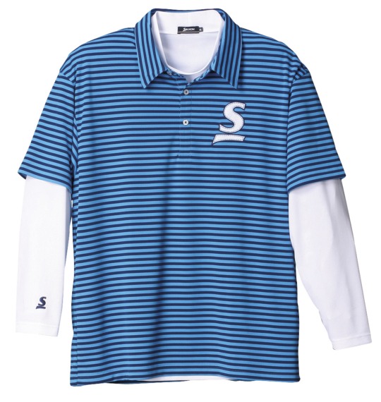 SRIXON ドレスシャツ(半袖)+ハイネックT ブルー×ホワイト