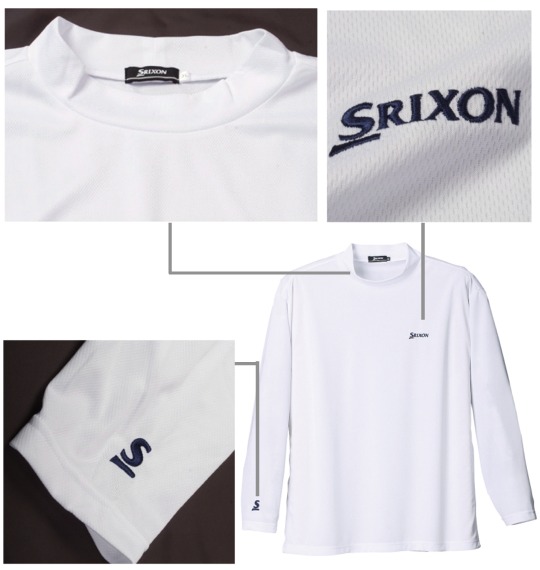 SRIXON ドレスシャツ(半袖)+ハイネックT レッド×ホワイト