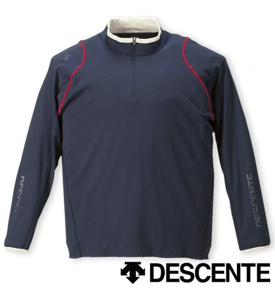 DESCENTE ハーフジップスムースシャツ ネイビー