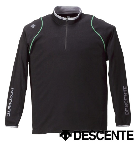 DESCENTE ハーフジップスムースシャツ ブラック