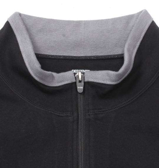 DESCENTE ハーフジップスムースシャツ ブラック