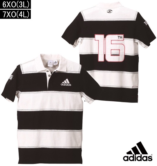 adidas ポロシャツ(半袖) ホワイト×ブラック